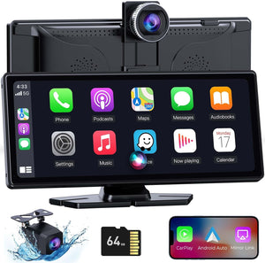 Wonsidary 9.3" Wireless CarPlay Screen for Car Compatable with Apple CarPlay & Android Auto,Portable Car Screen with 2.5K Dash Cam,1080p Backup Camera,Bluetooth, Navigation,Mirror Link,Voice Control