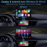 Wonsidary 9" Portable Wireless CarPlay Screen for Car,Carplay Compatible with Apple Carplay & Android Auto with Phone Mirroring,Auto Brightness Adjustment/GPS Navigation/Voice Control/Bluetooth Car Stereo