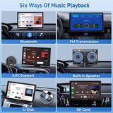 Wonsidary 9" Carplay Screen for Car,Compatible with Wireless/Wired Apple CarPlay/Android Auto and Mirror Link - Bluetooth Audio,Navigation,Siri,FM, AUX,with Backup Cam,Light Sensitive,and Two USB Charging Por