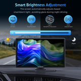 Wonsidary 9" Portable Wireless CarPlay Screen for Car,Carplay Compatible with Apple Carplay & Android Auto with Phone Mirroring,Auto Brightness Adjustment/GPS Navigation/Voice Control/Bluetooth Car Stereo