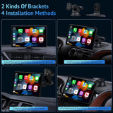 Wonsidary 9" Portable Wireless CarPlay Screen for Car,Carplay Compatible with Apple Carplay & Android Auto with Phone Mirroring,Auto Brightness Adjustment/GPS Navigation/Voice Control/Bluetooth Car Stereo